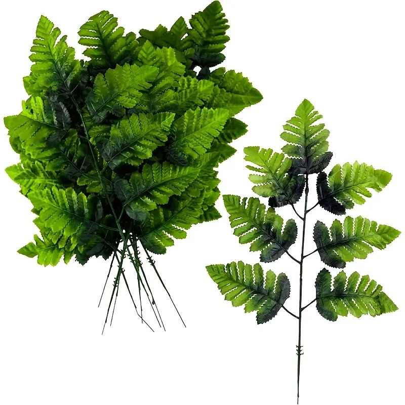 Artificial Fern Single Branch with 7 Forks And Persian Leaves Decorative Green Plant Accessory for Home And Wedding Background