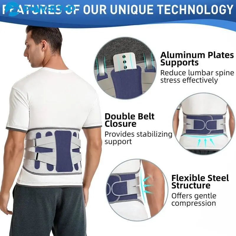 Newest Widen Steel Keel Waist Back Pain Brace Spine Support Lumbar Herniated Disc Sciatica Orthopedic Posture Corrector Belt Men