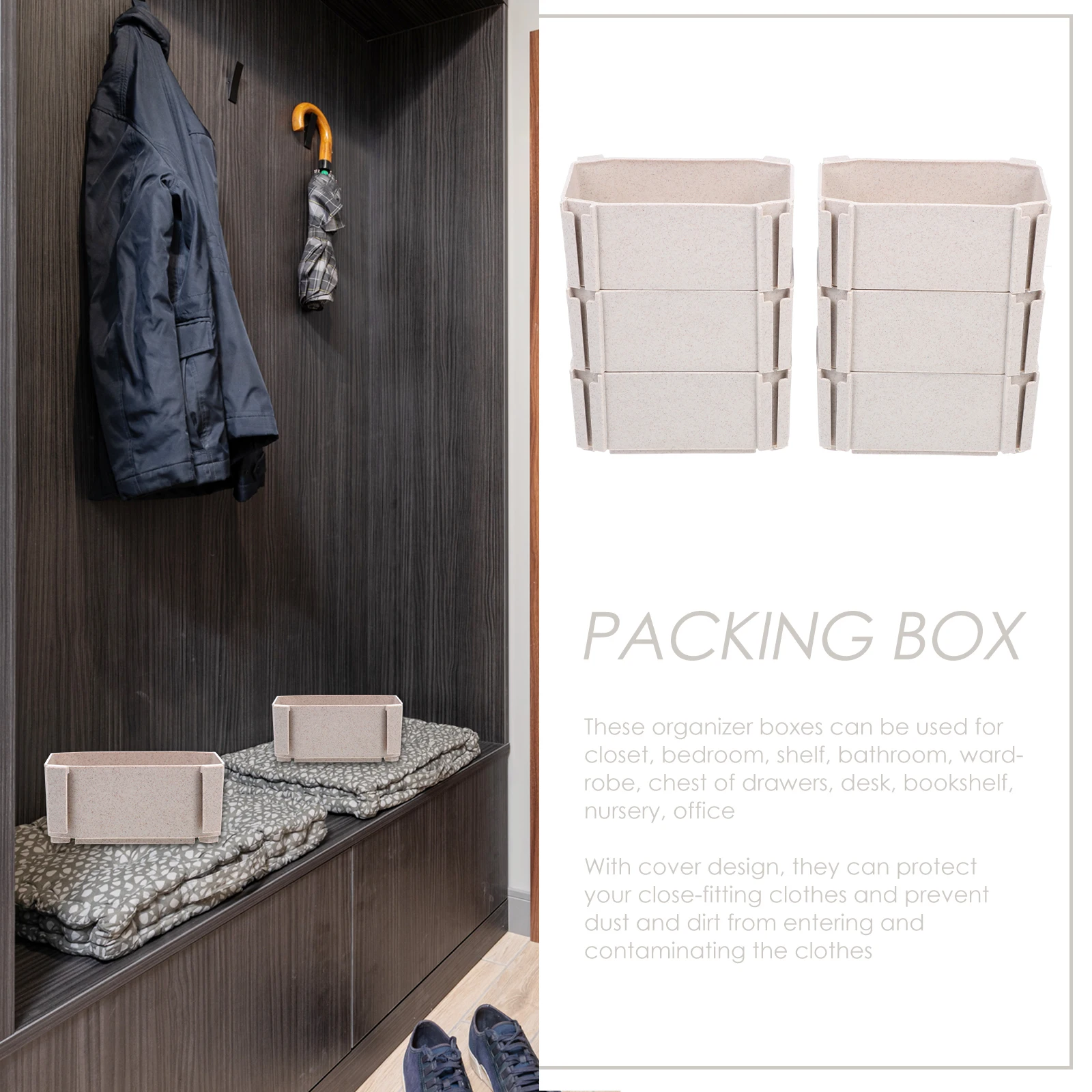 

6pcs Underwear Box Dustproof Closet Organizer For Underwear Storage Box Socks Belts Ties Lingerie Bedroom Drawer