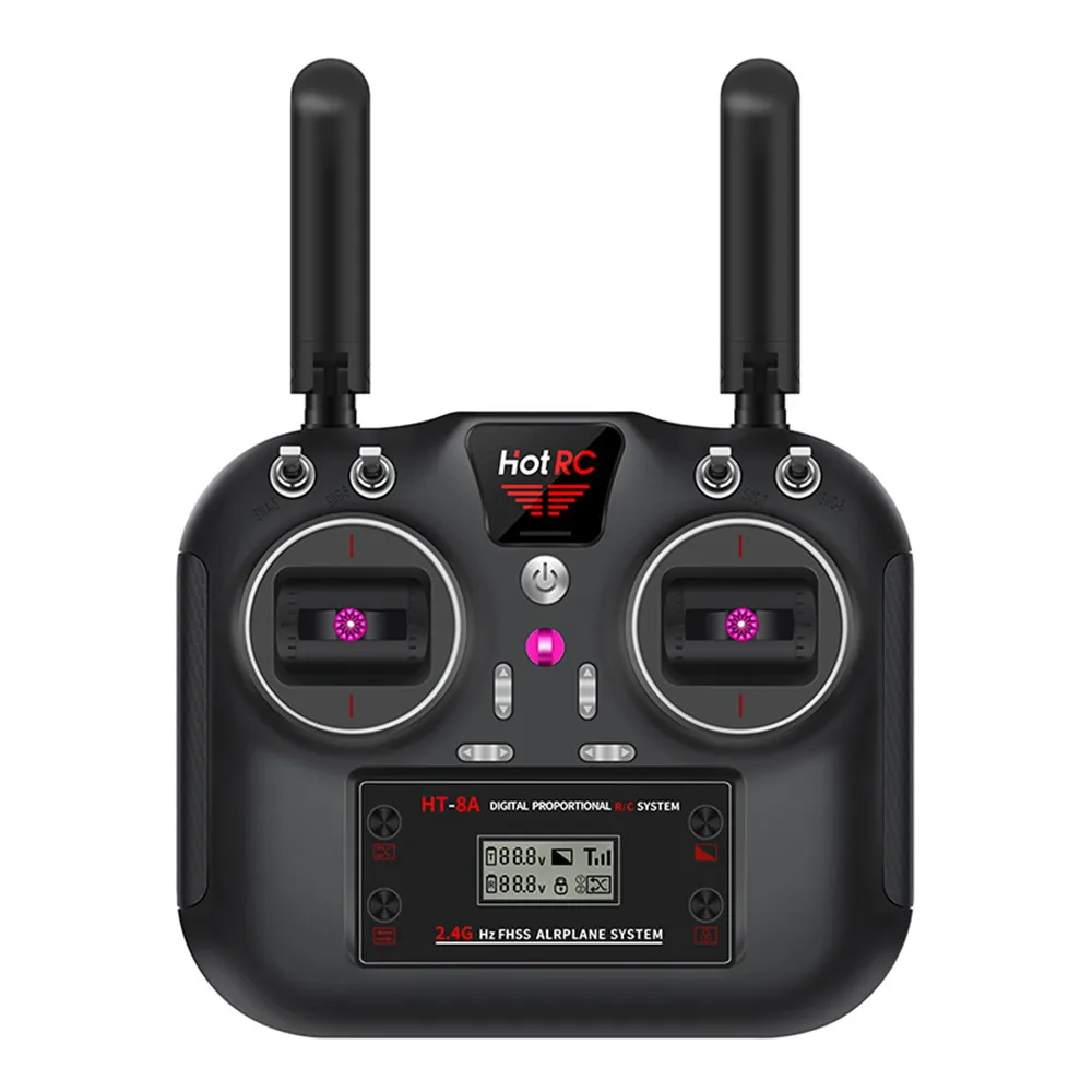 RC Hotrc HT-8A, Transmitter Remote Control 2.4G 8CH dengan kotak penerima F-08A untuk tangki mobil kapal