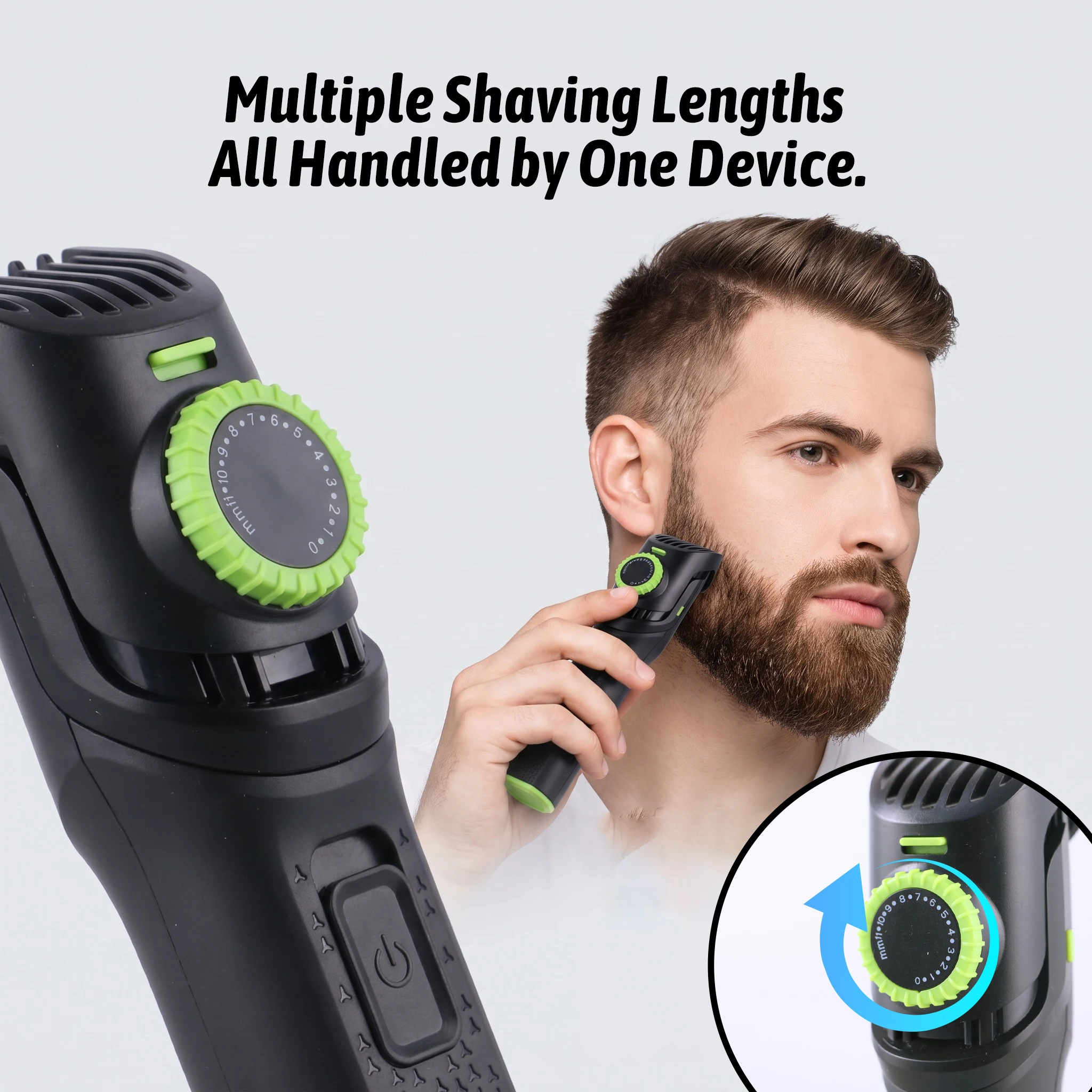 AUTHONE Haircut & Shaving 2-in-1 Set Grooming Set Adjustable Beard Trimmer Detail Haircut for Home Barber