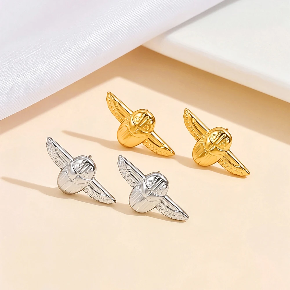 Cartoon Animal Flying Bird Earrings Women Stainless Steel Hypoallergenic Unique Stud Earrings Cute Jewelry Gifts For Girlfriend