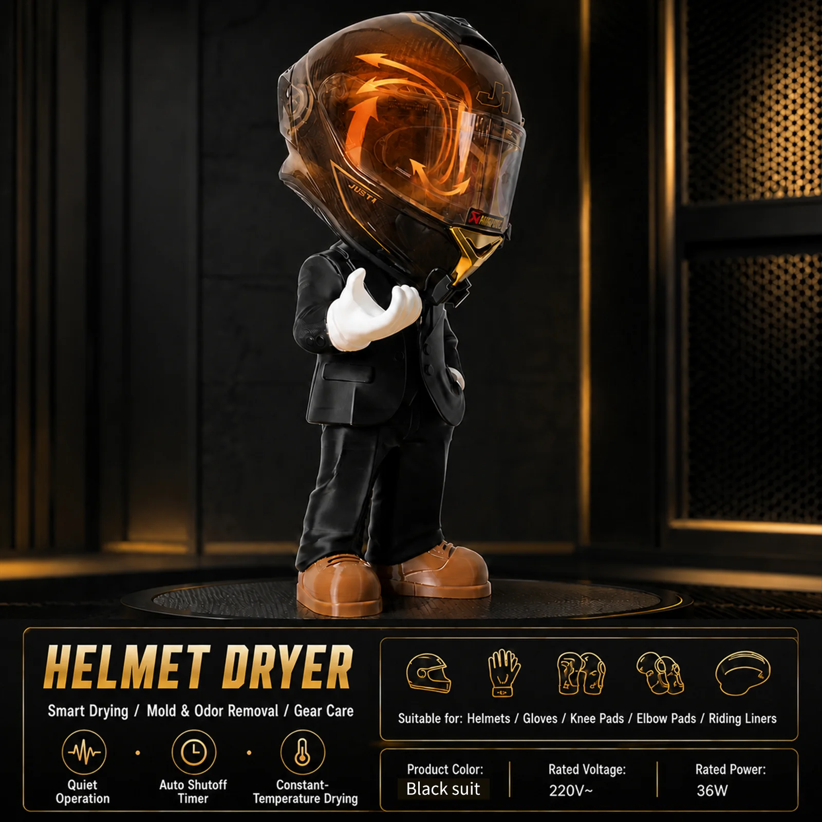 Helmet Dryer & Care Machine, Constant Temperature Moisture Remover, Built-in Drying & Storage Function