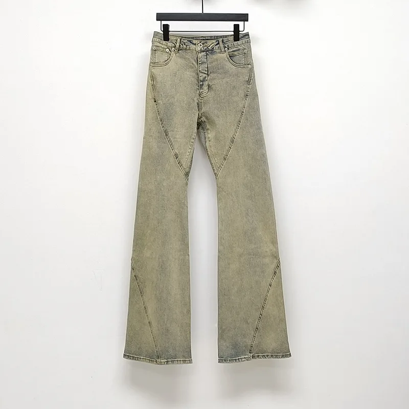 Owen Seak Men's Jeans Streetwear Baggy Y2K Oversized Denim Pants Loose Bell-Bottoms Designer luxury Long Trousers