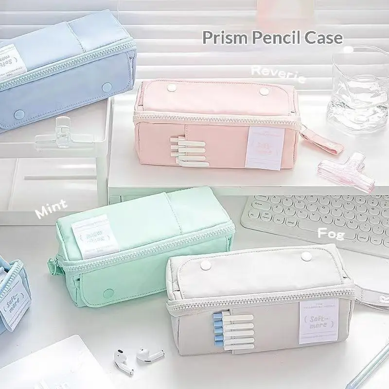 【B】Large Capacity Student Stationery Pen Box Pen Bag Multi Compartment Storage Bag Student Stationery Bag Multi Functional Zipp