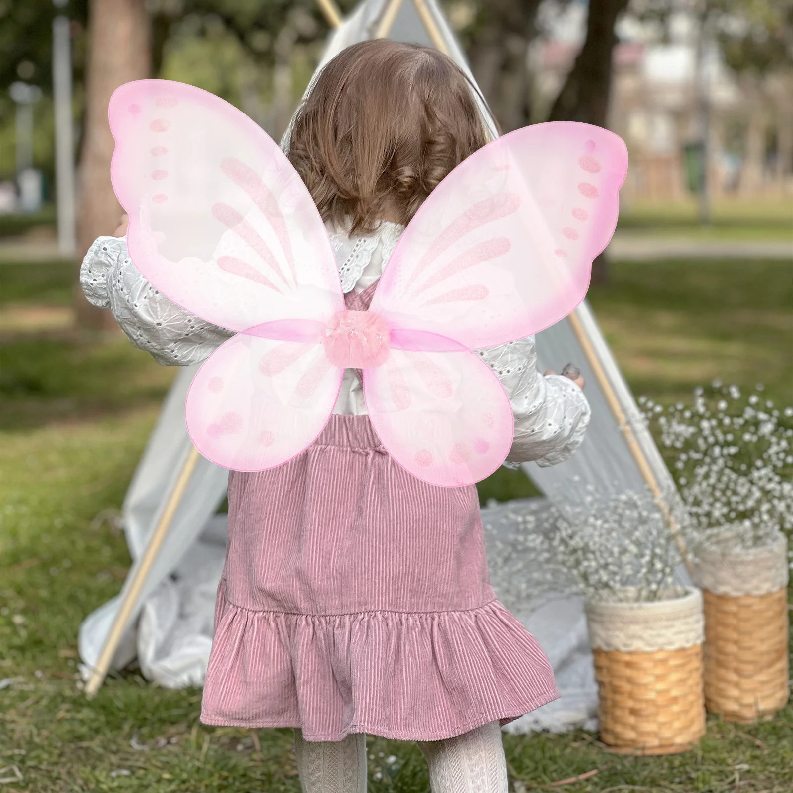 Butterfly Wing for Little Girl Party Cosplay Costume Bright Elegant Design Comfortable Texture Fairy Wing for Girls Dress Up