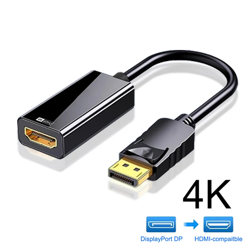 4K DisplayPort zu HDMI-kompatibel Adapter Stecker DP Stecker auf HDTV Buchse Konverter Vidio Audio Switcher Kabel für PC TV Laptop