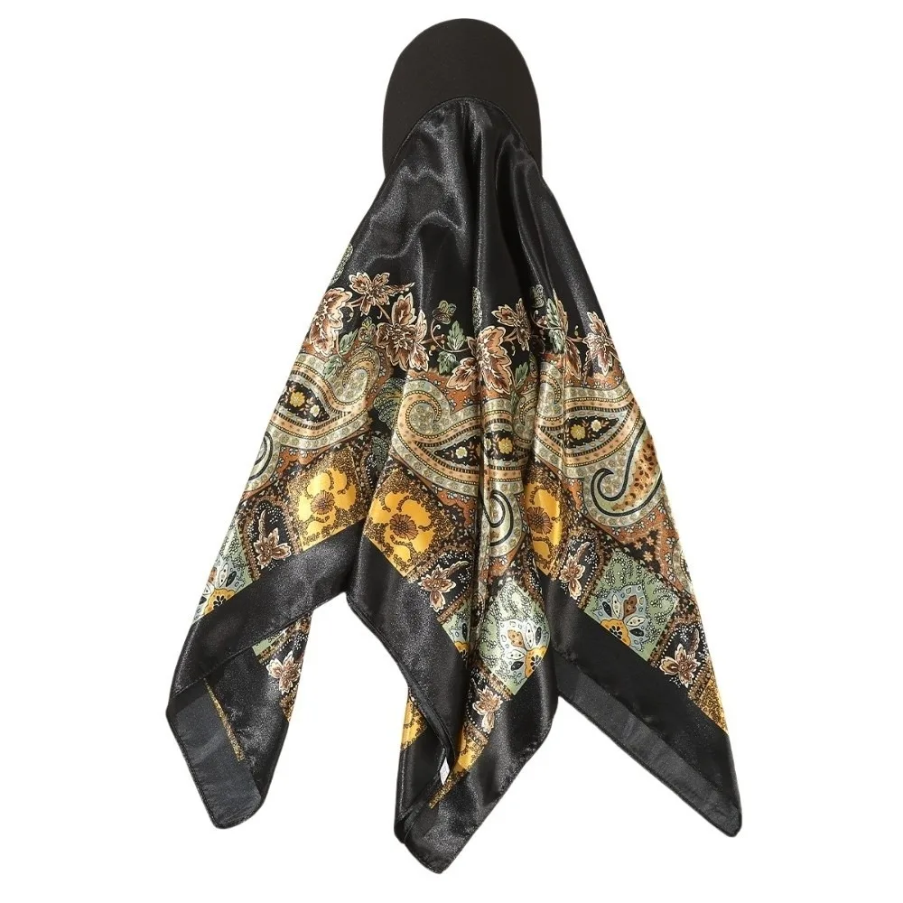 

Casual Sunscreen Dragon Claw Baseball Cap Vintage Bow Strappy Bandana Hat Hair Band Fashion Satin Headscarf Hat Girl