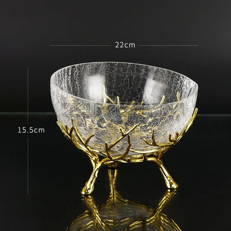 Light Luxury Fruit Plate Living Room Tea Table High-grade Fruit Tray Snack Candy Storage Decoration Home Party Decor Glass Tray