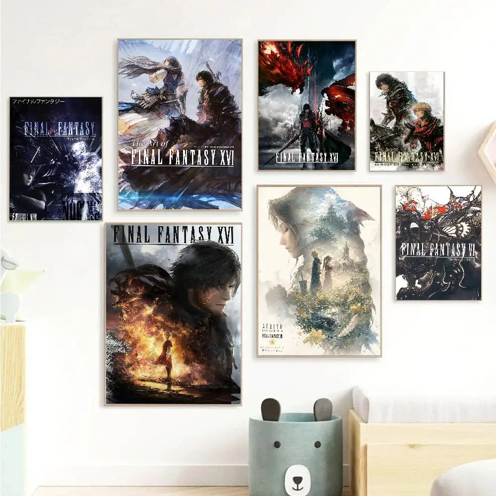Final Fantasy VII Rebirth Anime Posters Sticky Whitepaper Sticker DIY Room Bar Cafe Kawaii Room Decor