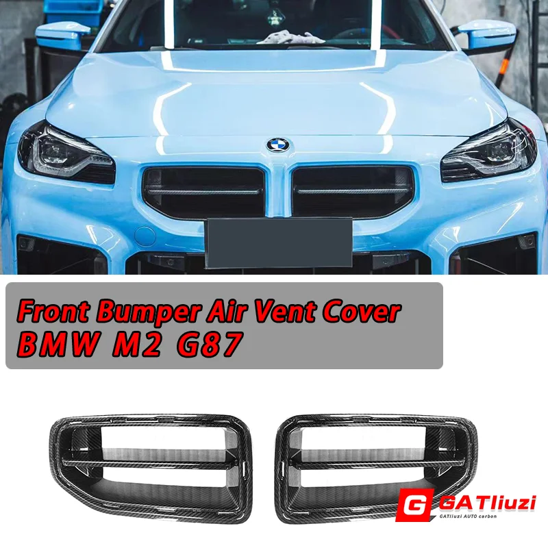 

Dry Carbon Fiber For BMW M2 G87 2022+ Mp Style Racing Grills Front Bumper Air Vent Trim Cover Foglamp Mesh Grill Frame Body kit