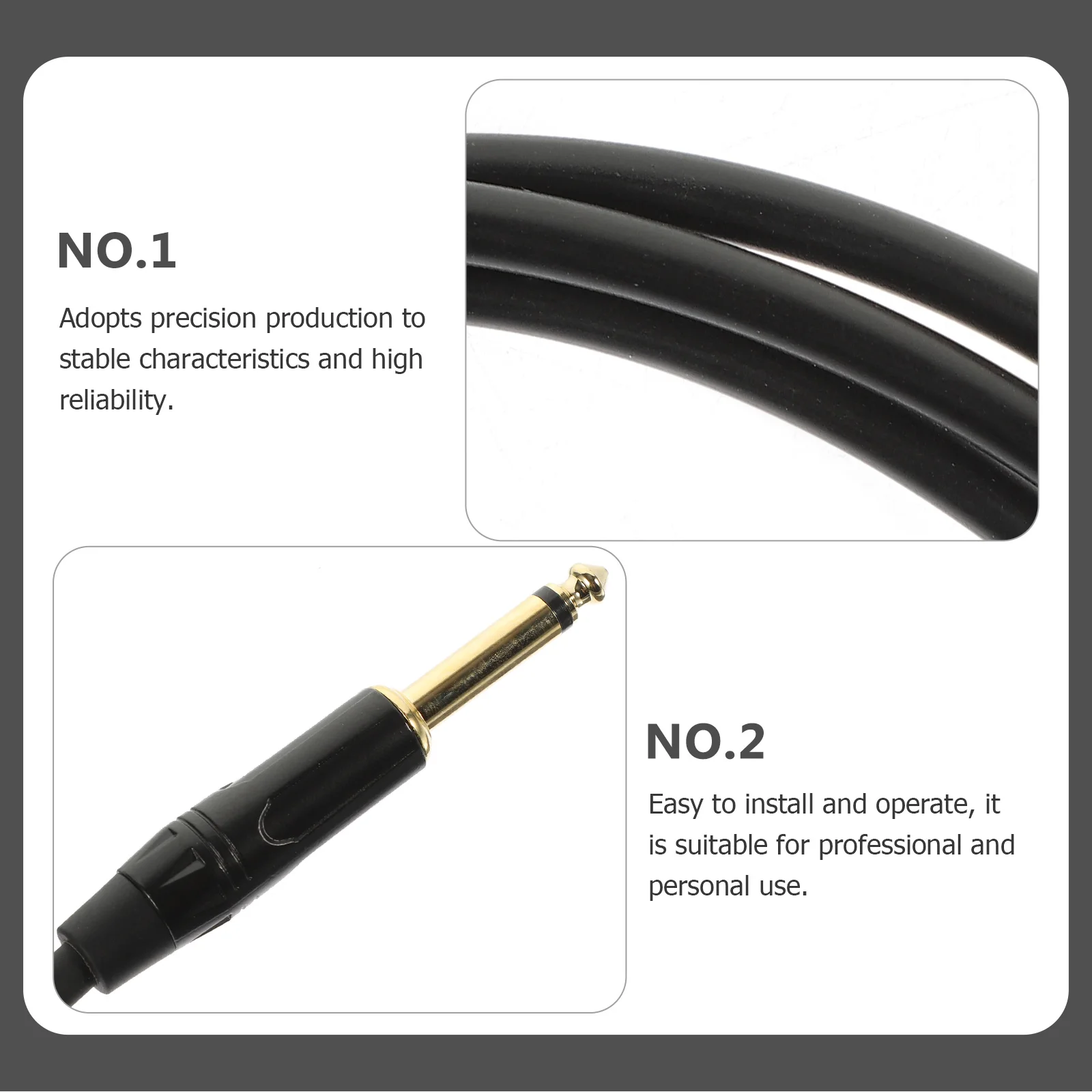 

2pcs 1/4 Adapter 6.35Mm Male To Xlr Female Patch Cable High Fidelity Audio Converter Noise Reduction Durable Soft Pvc Imported