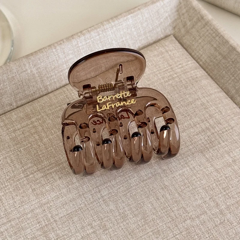 Korea Gold Label Letters Einfache transparente quadratische Haarspangen Geometrische Haarspangen Damenmode Haarnadeln Hai-Clips Retro Neu_voghion.com