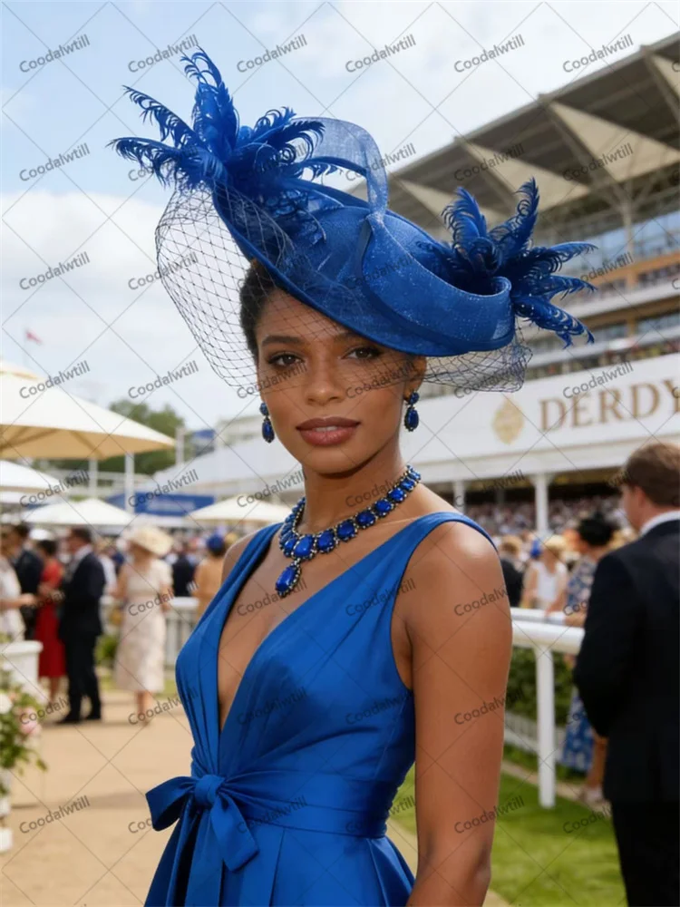 

Изысканный свадебный головной убор-фасинатор для женщин: сетчатый головной убор с перьями для вечерних платьев и коктейльных вечеринок