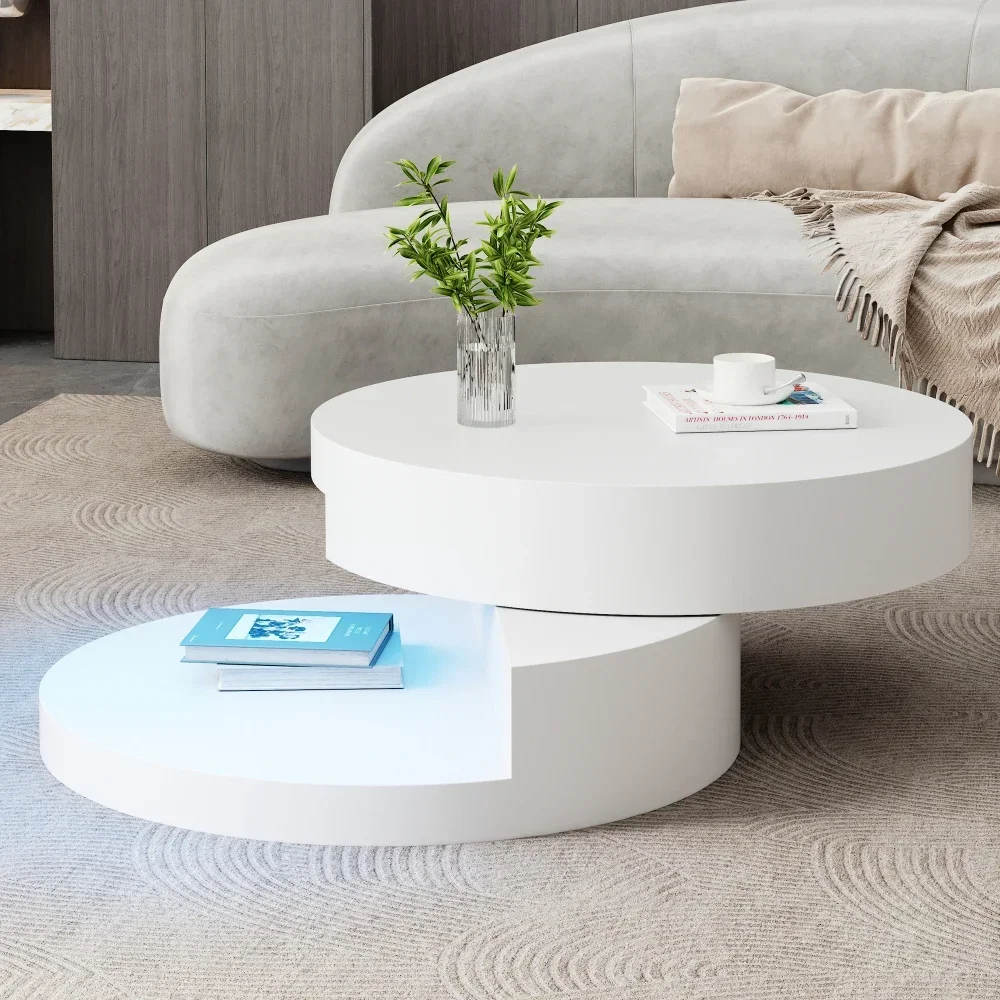Moderner zylindrischer Couchtisch 360° ° Drehbare Wohnzimmermöbel mit einer Kapazität von 30 kg – Detail 24