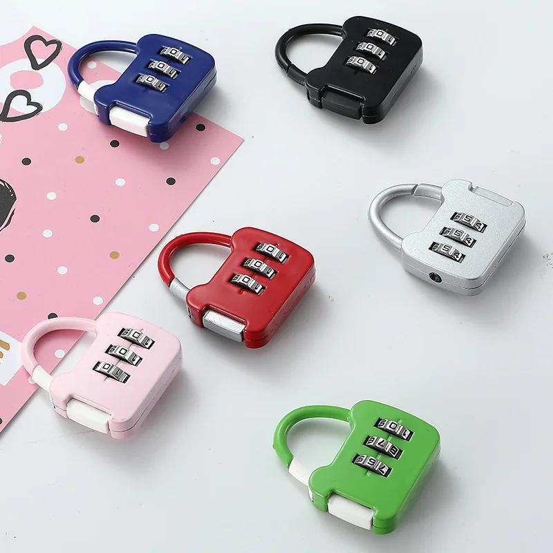 Portable Solid Color Small Combination Password Lock for Glass Door Stationery Box Cabinet Household Fashion Security Padlock