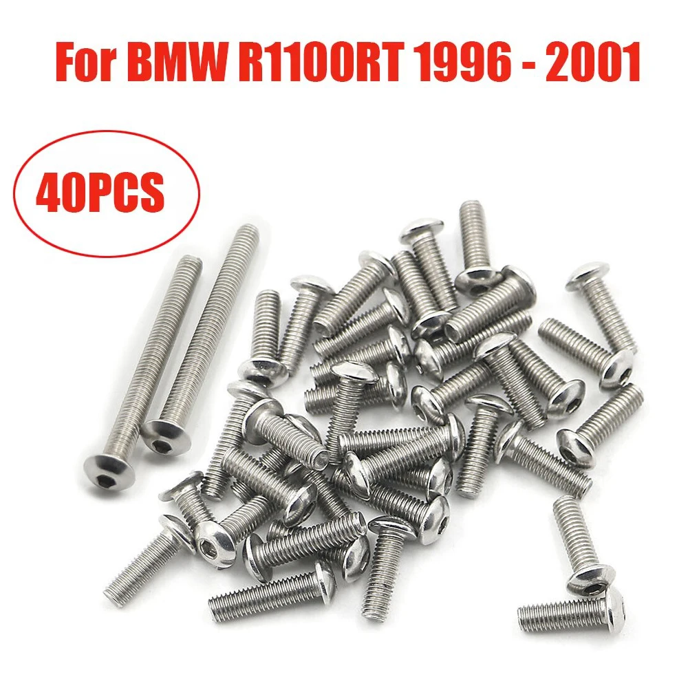 40PCS Full Fairing Bolt Screws Nut Repair Kit For BMW R1100 RT R 1100 R1100RT 1100RT 1996 - 2001 1998 1999 2000 Stainless Steel