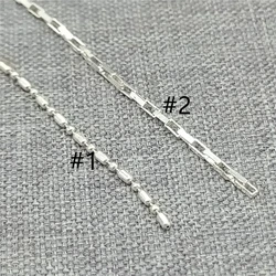 Sterling Silver Rectangle Cable Chain 925 Silver Diamond Cut Bead Unfinished Chain Footage 100cm