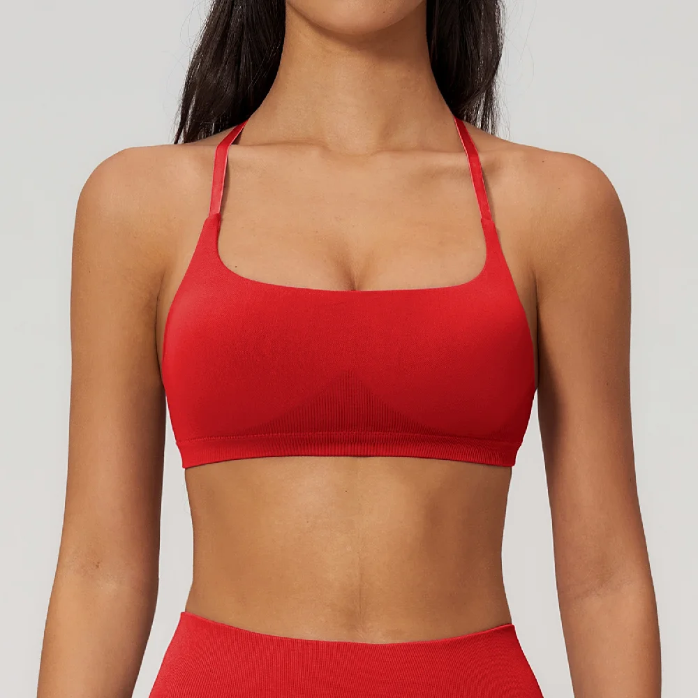 Summer Seamless Yoga Bra Women Cross Back Strap Sports Underwear Breathable Running Cycling Gym Top Female Fitness Workout Top