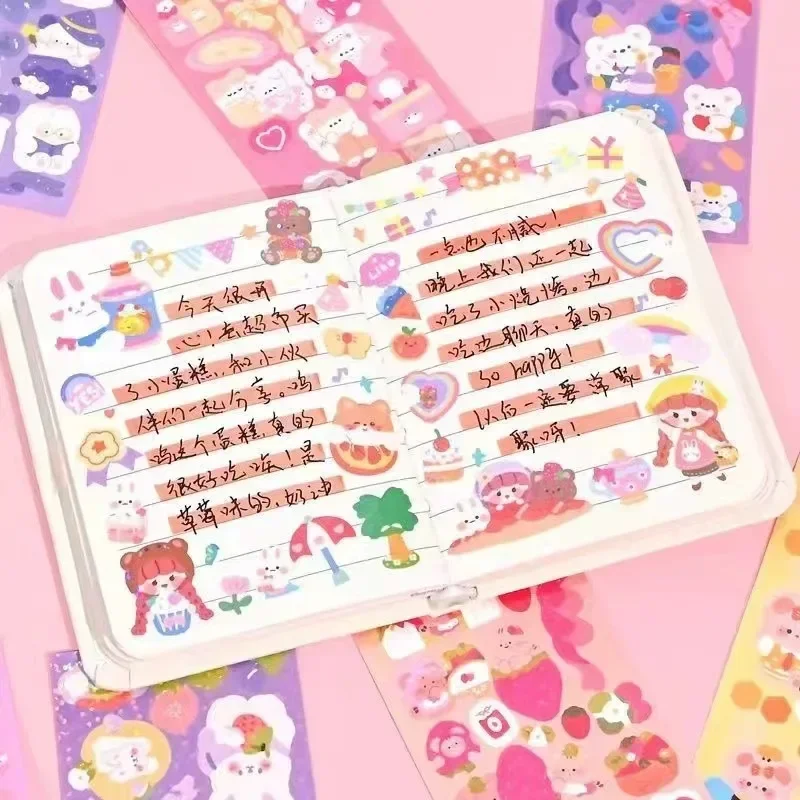 100/50/20Pcs Cute Stickers Kawaii Cartoon Laser Sticker for Kid Sticker Plate DIY Popular Campus Students Decoration Stationery