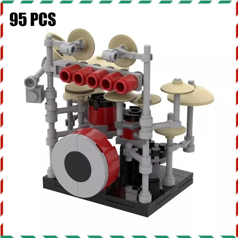 

Барабанная установка MOC, набор строительных блоков-модель музыкального инструмента, сборка кирпичей, креативный образовательный подарок для детей и взрослых