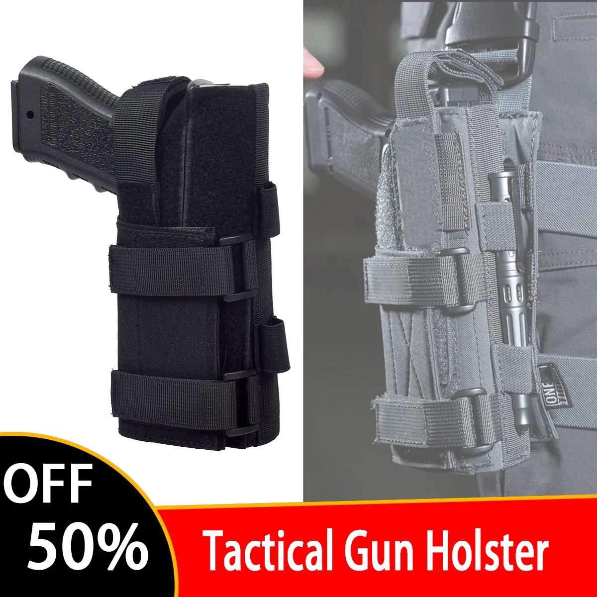 Tactical Gun Holster Molle Modular Belt Handgun Pistol Case For Colt 1911 M9 Glock 17 19 Series P226 P229 Right Hand Shooters