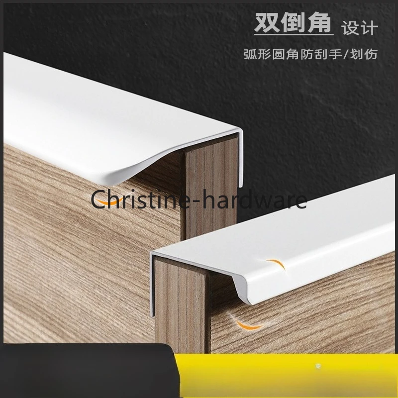 

8-Pack Finger Pulls, Metal Concealed Drawer Handles, Modern Style Cabinet Hardware for Wardrobe and Drawers, 8cm -