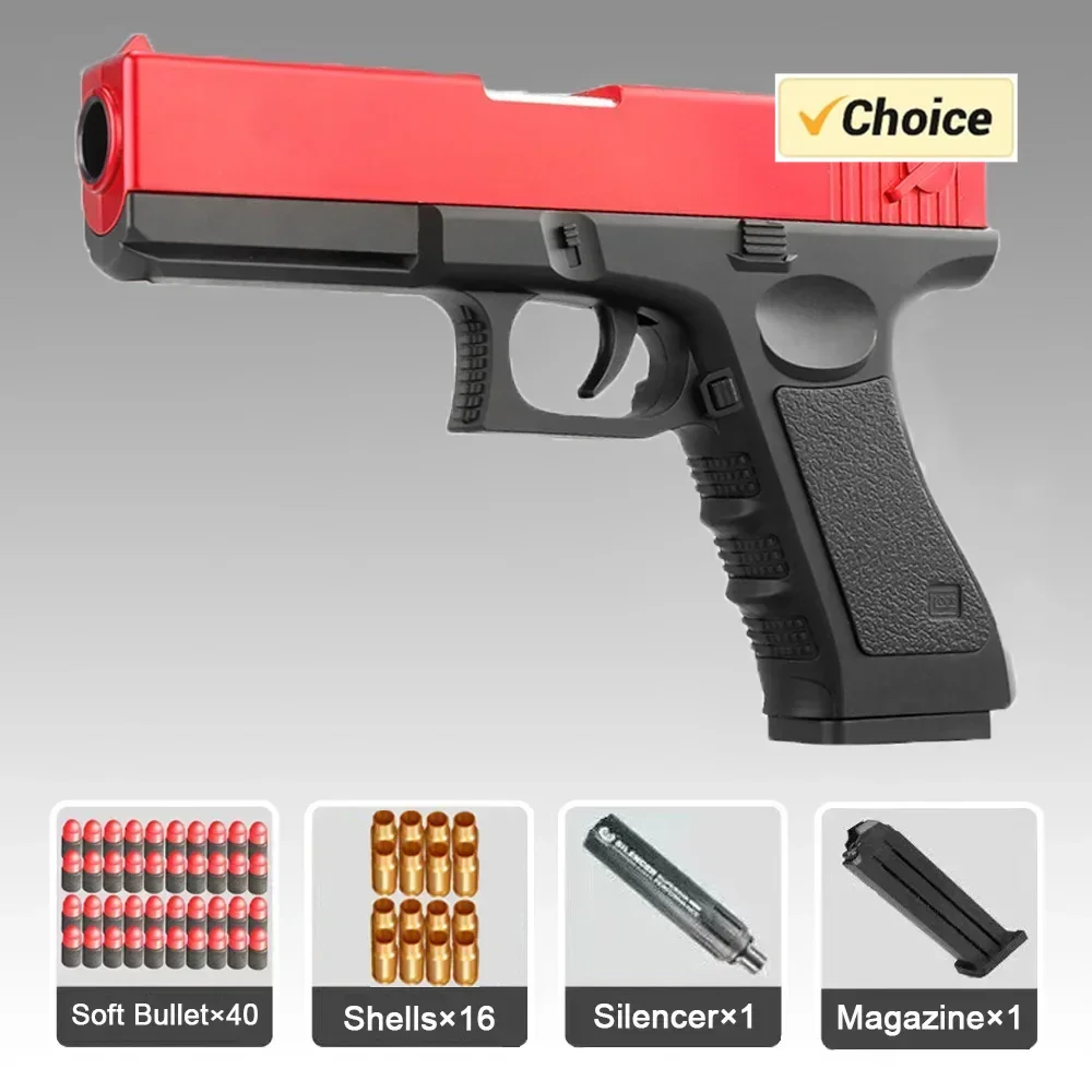 80 Soft Bullets & 24 Shells For Glock Toy Guns Desert Eagle Pistol Colt 1911 Foam Bullets Ammo