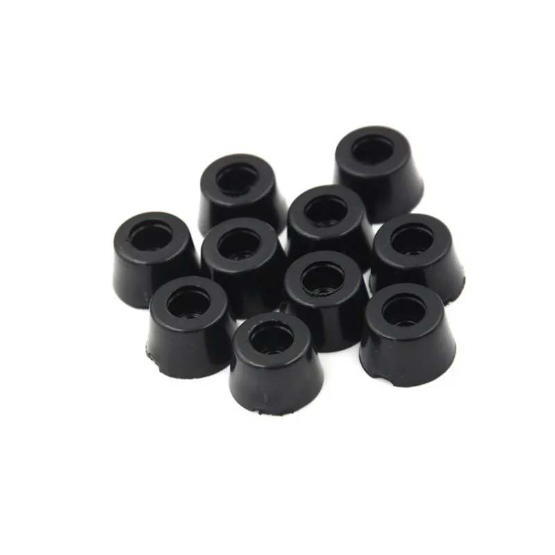 17 x 10mm Round Cabinet Black Rubber Instrument Case Feet Foot Circular 10Pcs