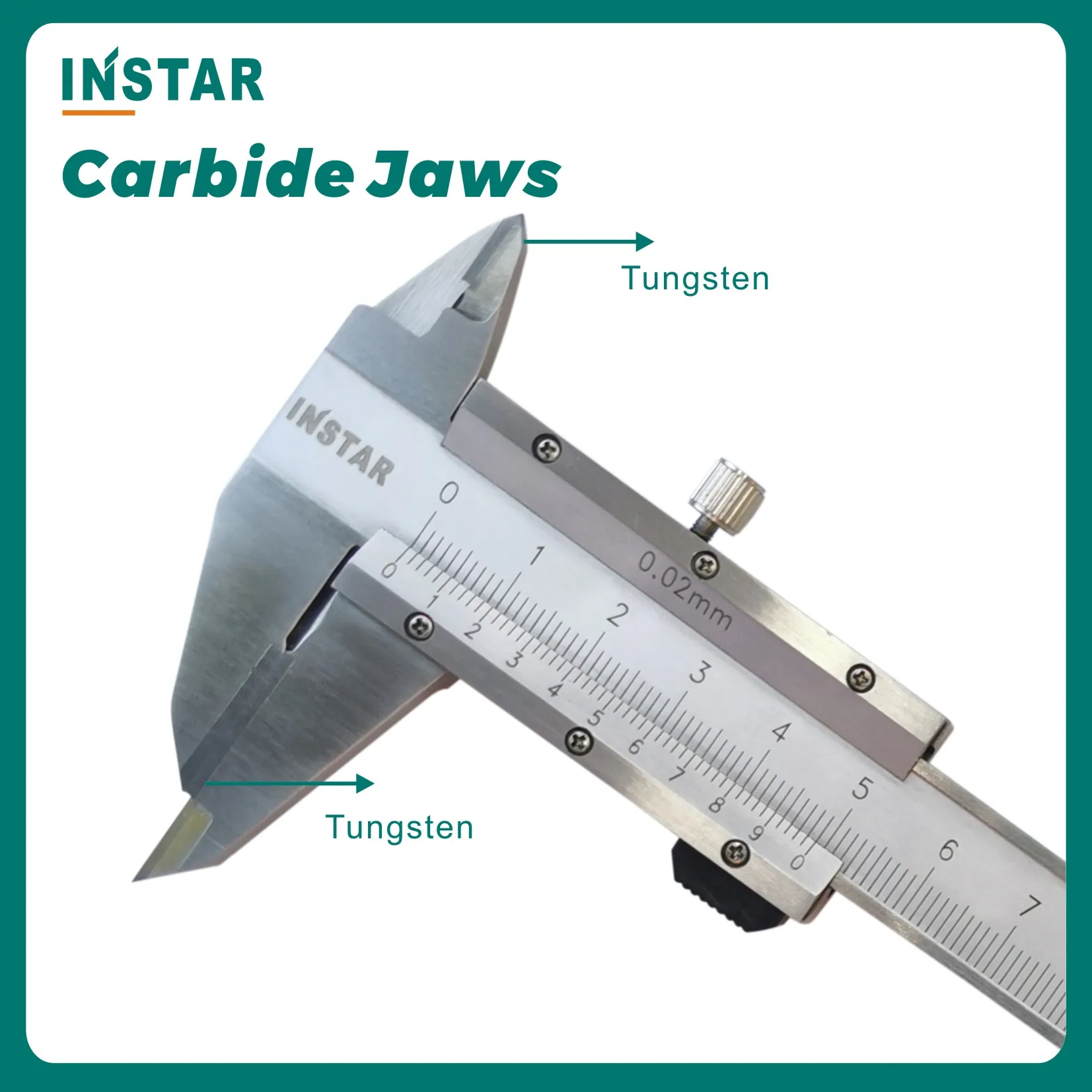 INSTAR Marking Gage Vernier Caliper Carbide Jaws 0-150mm x 0.02mm 200mm 300mm Tungsten Jaws  Stainless Steel Hardened