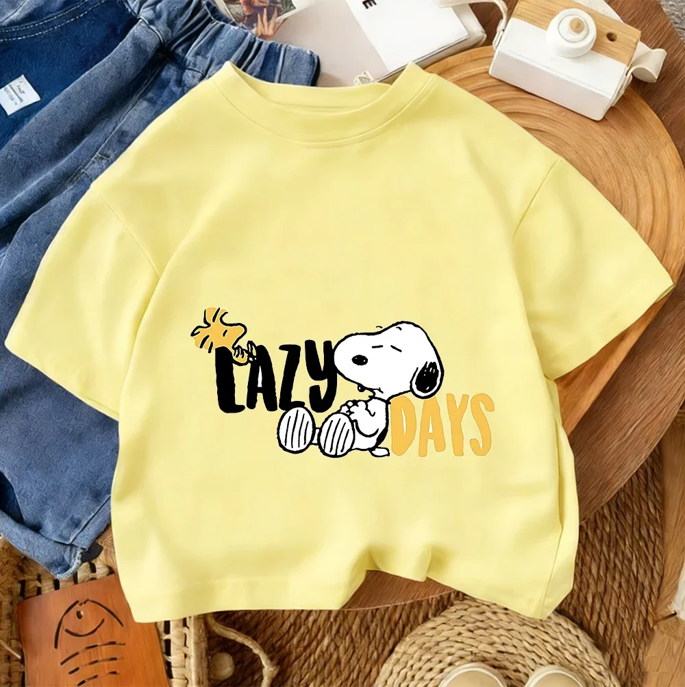 Trendy Hot Cartoon T Shirt Cute Casual Summer Crew Neck Kids Apparel Snoopy Children 3 14
