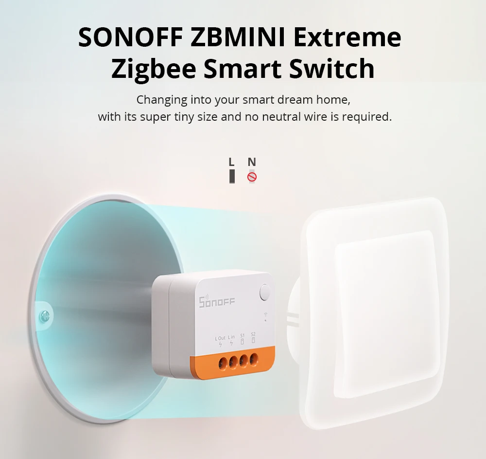 Sonoff ZBMini L2 Zigbee Mini-Schalter Ohne Neutralleiter Erforderlich Zigbee 3.0 Smart Switch Via EWelink Zigbee Bridge Zigbee Dongle E – Detail 1