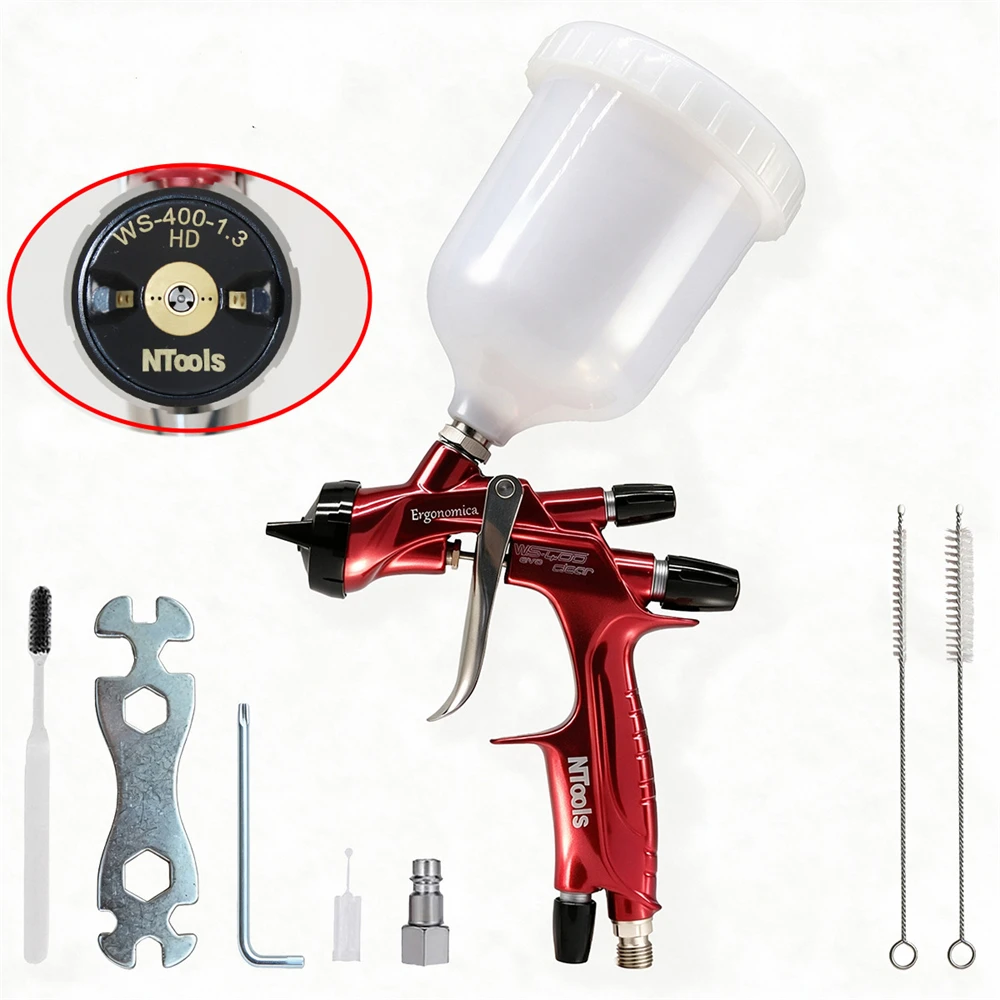 WS400 Air Spray Gun 1.3mm Slit Nozzle High Atomization Paint Sprayer Automotive Furniture Varnish Painting Tool