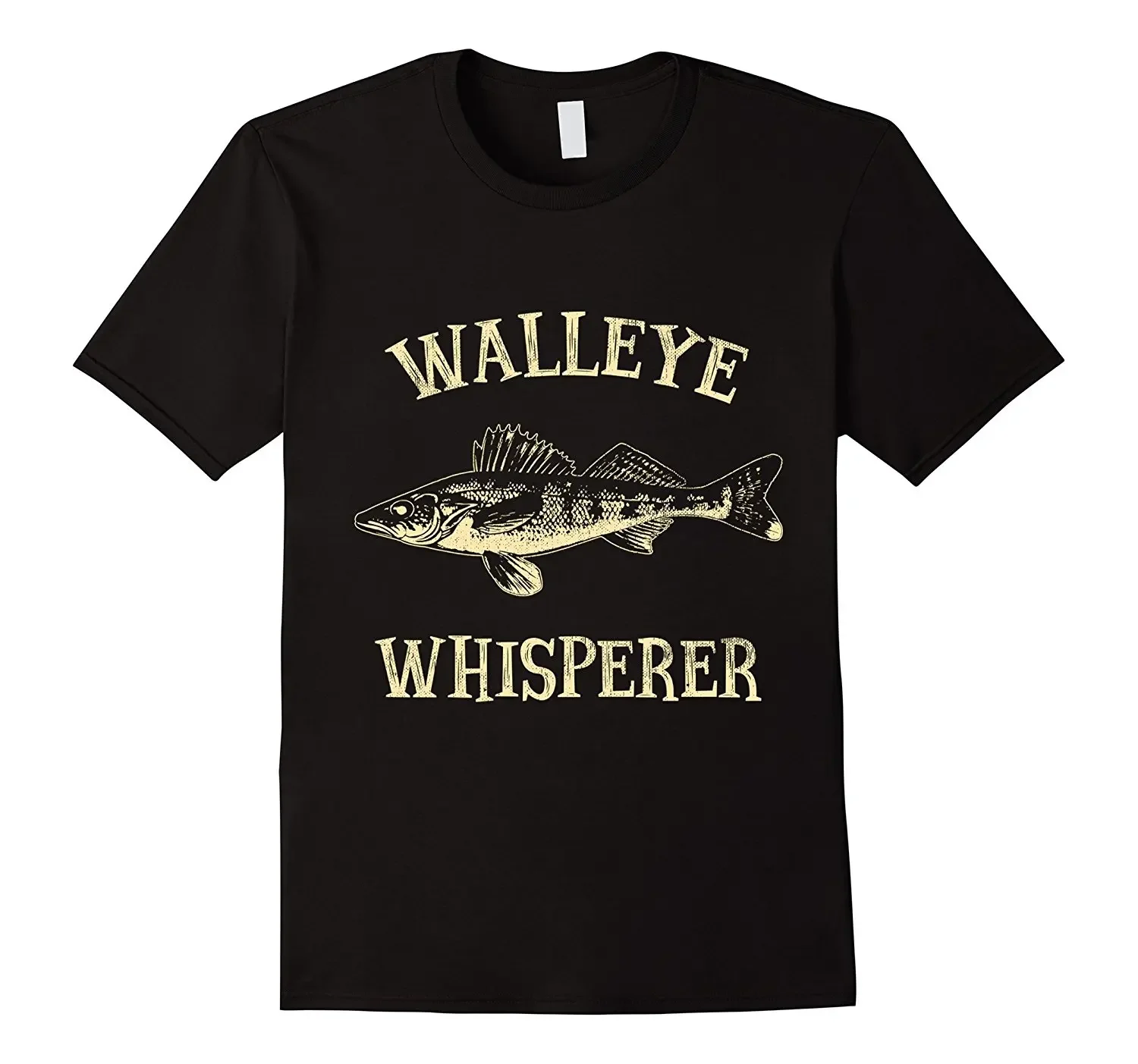 Retro Walleye Whisperer Fish Printed Anglers Gift T-Shirt 100% Cotton O-Neck Summer Short Sleeve Casual Mens T-shirt Size S-3XL