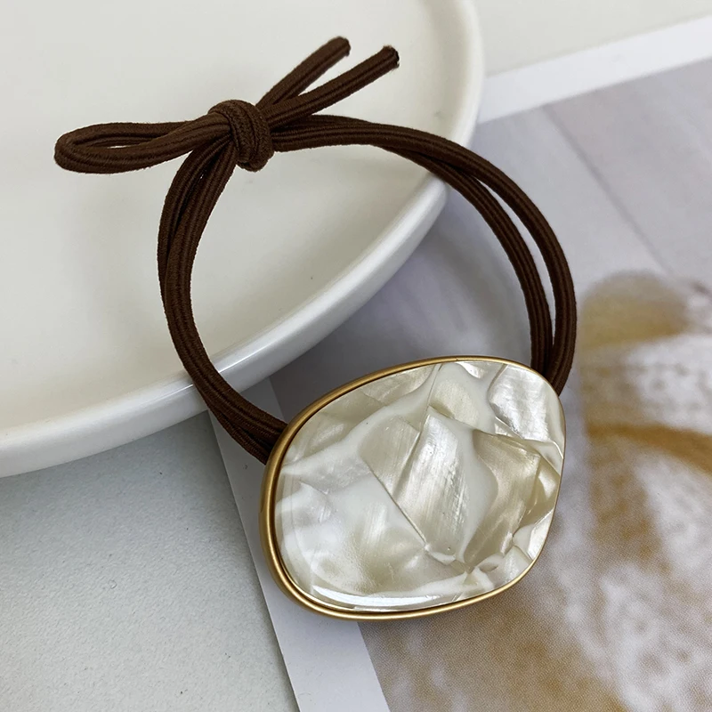 New Rubber band Acetic Acid Marbles Pattern Head Ropes Hair Ring Women's Fashion Style Marble Ball Head Tie Headwear Accessories image 3