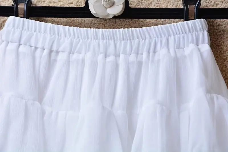 Ballerina Summer Short Skirt for Women with High Waist Slimness and Fluffy Temperament Versatile Solid Color A-line Cake Skirt