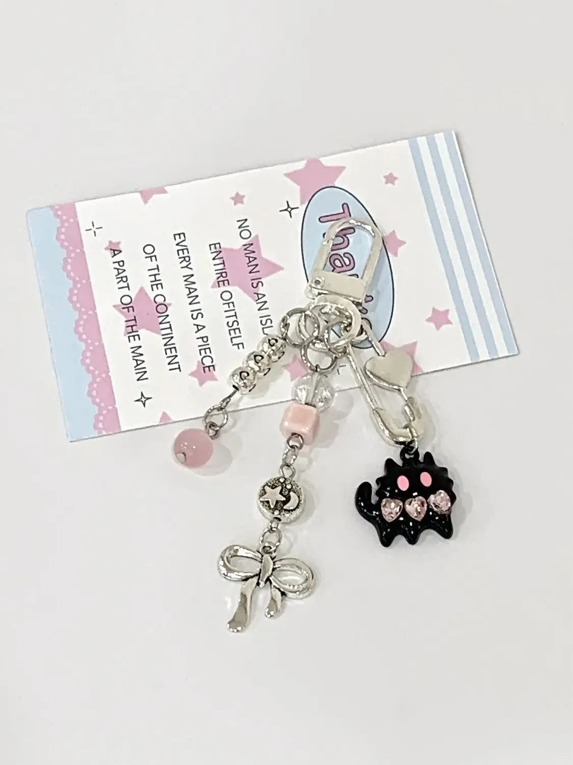 Sweet Anime Phone Charms Strap Cute Key Chain Cat DIY Customized Bead Pendant For iP 13 Samsung Galaxy Books Airpods Ins Girl