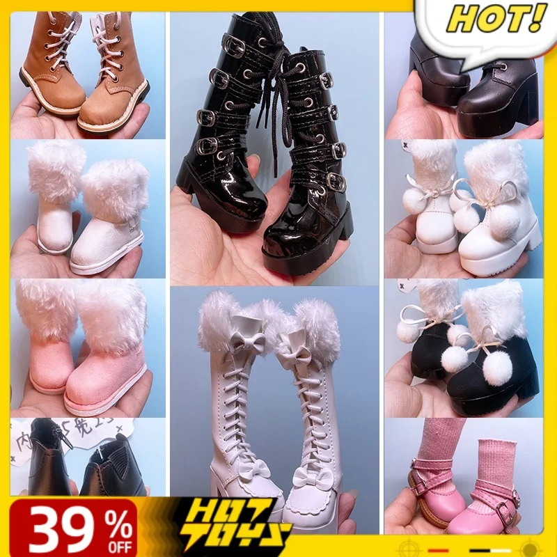 45cm BJD Doll Shoes Long Boots Work Dress Boots Snow Boots 1/4 BJD Doll Accessories Socks Sports Shoes Leather Material Gifts