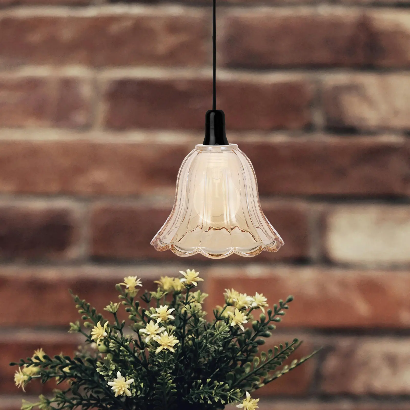 Small Art Blown Glass Lamp Shade Flower Replacement Floor Lamp Table Wall Sconce Chandelier Decor 140x100cm Rustic Lampshade