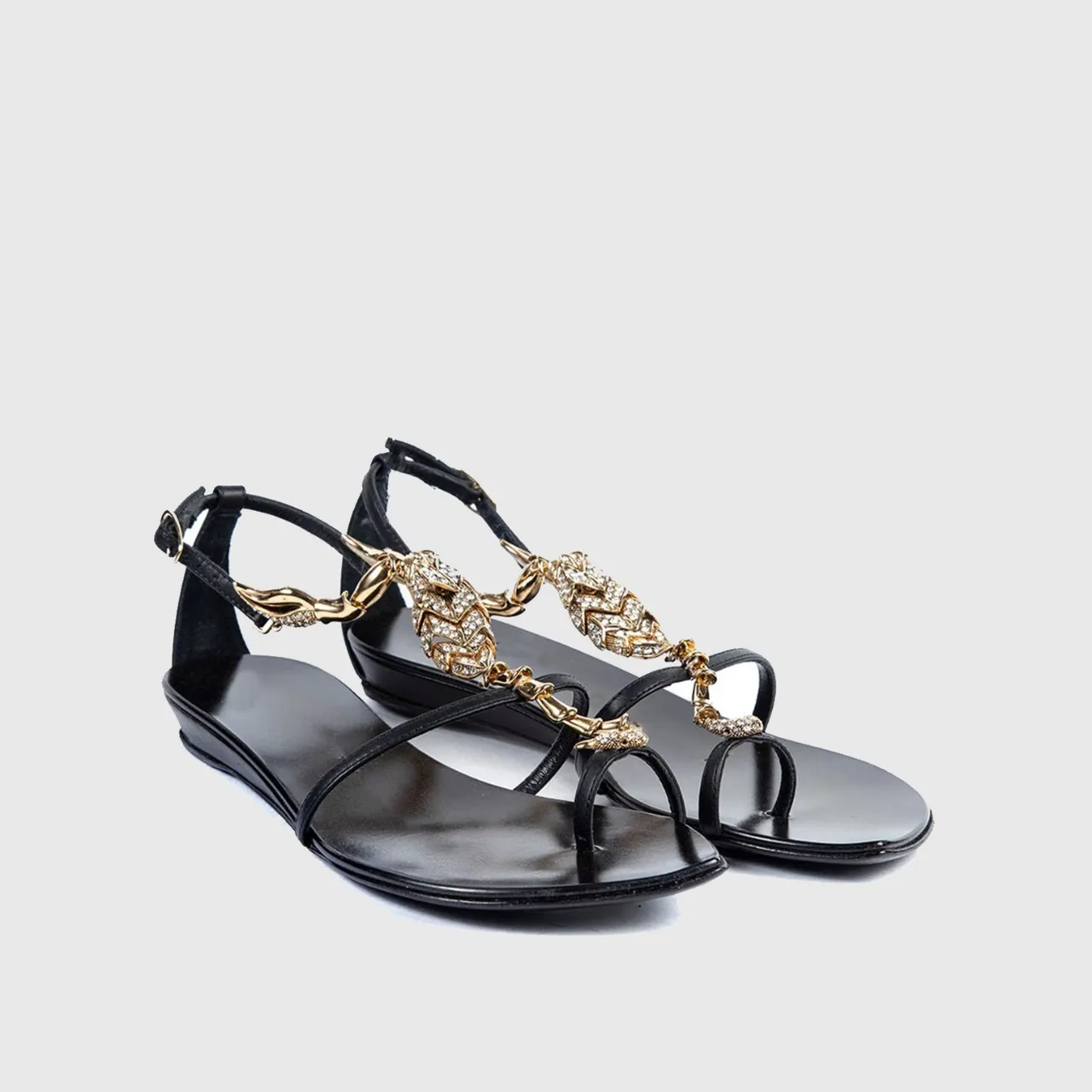 Sexy Schwarz Bling Strass Metall Dekoration Runde Kappe Sommer Frauen Sandalen Stiletto High Heels Schnalle Große Größe Schuhe