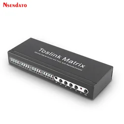 4x4 Toslink Audio Matrix Switch Splitter SPDIF TOSLINK convertitore Audio ottico digitale 4x4 True Matrix Selector 4 In a 4 Out