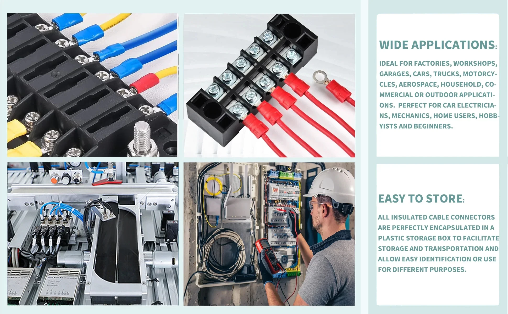 Kfz Isolierter Elektrischer Steckverbinder Sortiment Set Verschiedene Crimpklemmen Stecker Buchse Flachstecker Ringgabel Gabel Stoßverbinder Ösenklemmen Satz für Kabel Reparatur Elektroinstallation Auto Motorrad Lkw E – Detail 11
