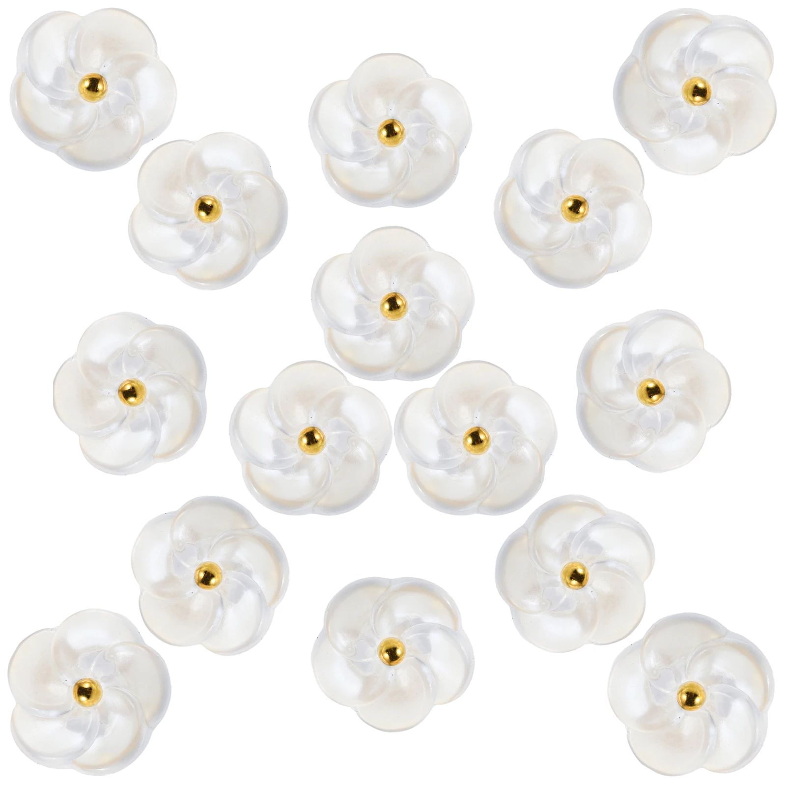 

50pcs Floral Buttons Vintage Decorative Sewing Beige Flower Shape Buttons for Cardigans Coat Child Clothes Replacement