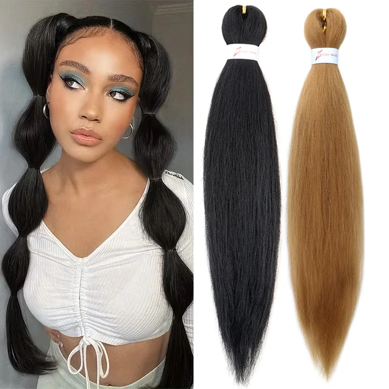 

Synthetic 20Inch Long Straight Pre-stretched Braids Hair Extension Crochet Hair Hot Water Setting DIY Fiber Hair for Women