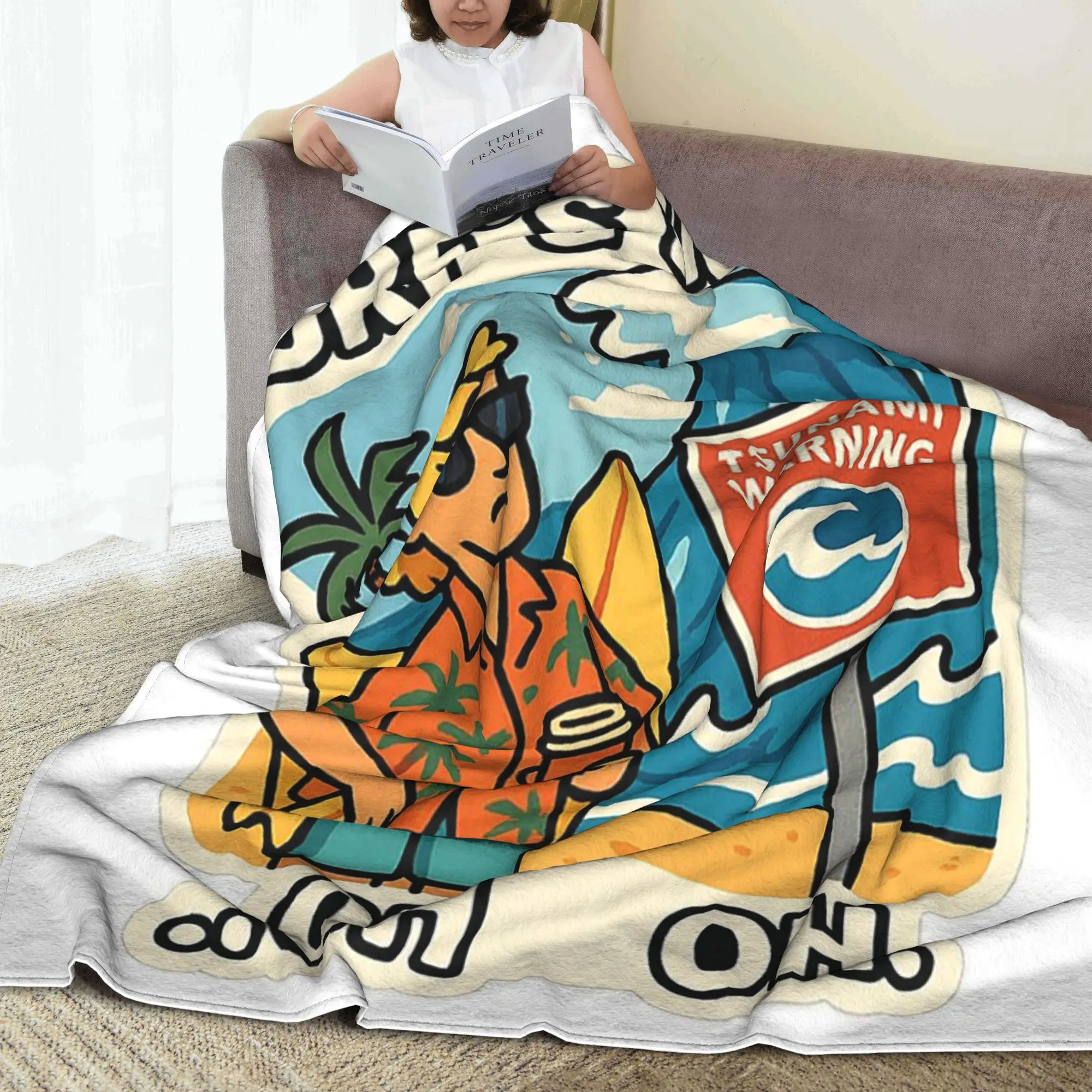 

Surf’s Up… Oh. Blankets Portable Flannel Sofa Throw Blanket for Couch Bedding Travel Throws Bedspread Quilt
