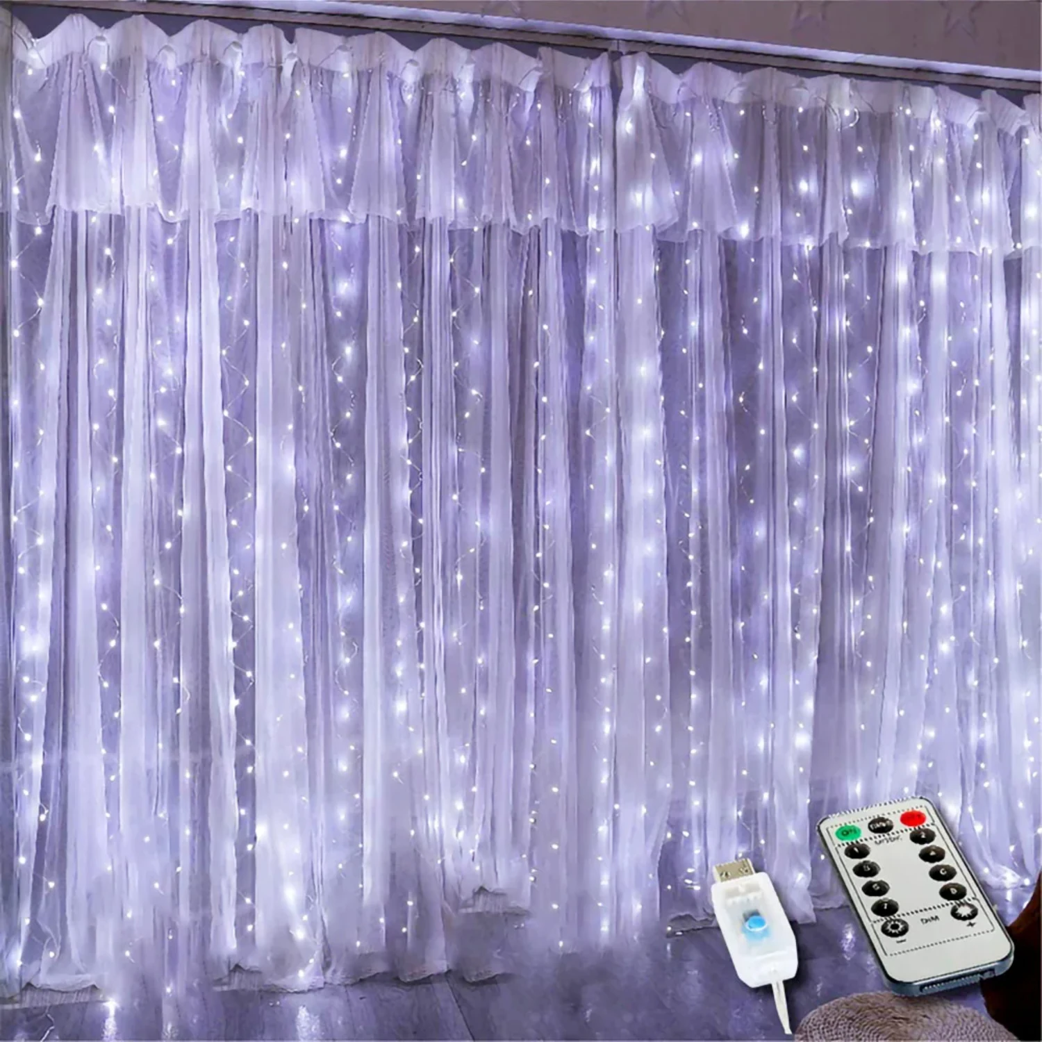 Guirxiété lumineuse LED USB pour décoration d'arbre de Noël, lumières dégradées, guirxiété, rideau, Ramadan, RVB, chambre, esthétique, nouveau, 3m, 2023