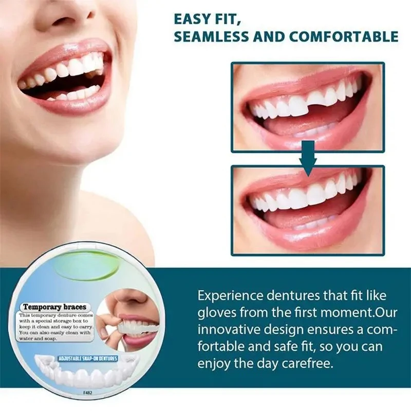 偽の歯のベニア 取り外し可能で再利用可能なベニア歯 快適なフィット感の歯 一時的な歯の入れ歯 偽の歯用