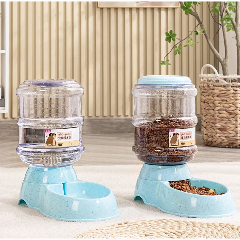 New Pet Automatic Feeding And Drinking Dispenser High Capacity Plastic Feeding Bowl For Cat Dog Pet Supplies