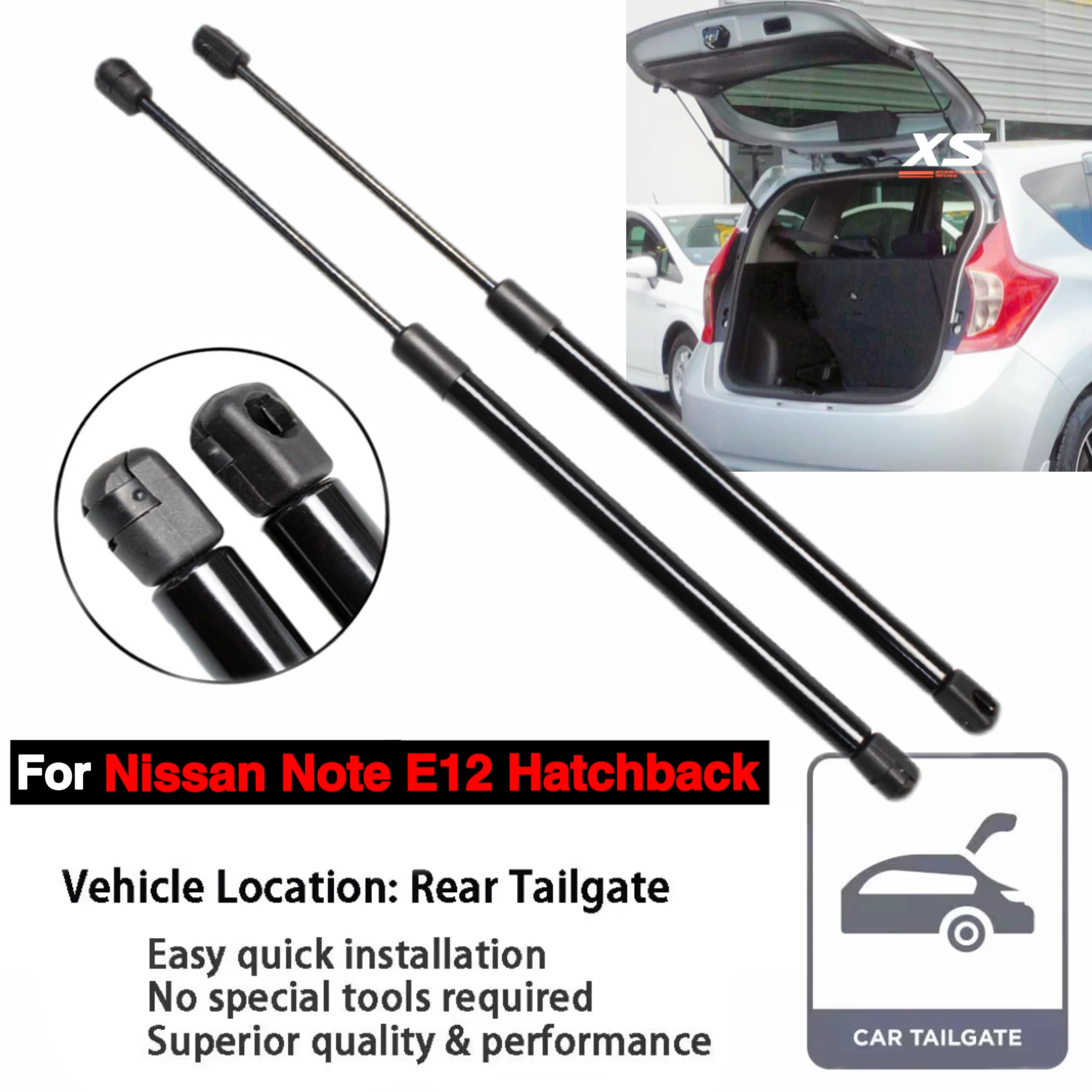 Rear Tailgate Damper for Nissan Note E12 2012-2016 2017 2018 2019 2020 Hatchback Trunk Boot Lift Support Gas Struts Piston Rod