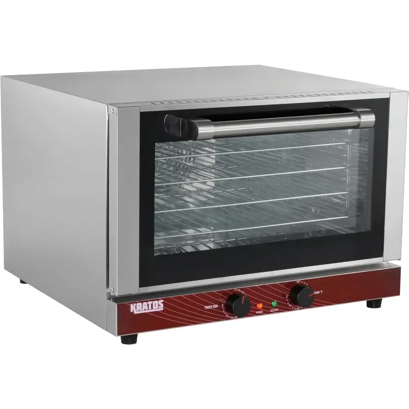 Horno comercial Kratos, horno de convección eléctrico para encimera de tamaño medio, capacidad para cuatro sartenes de hoja de tamaño medio, 120 V (29 M-002)